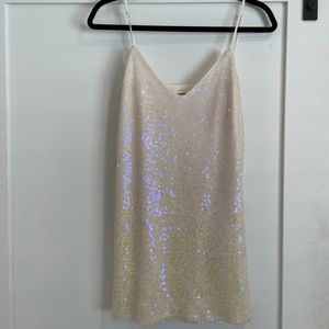 For love and lemons sequin mini dress white